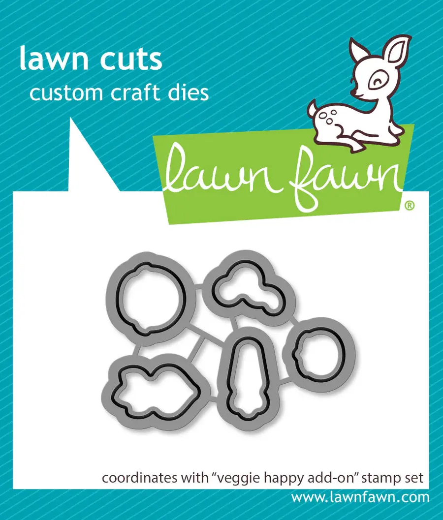 LAWN FAWN LAWN FAWN VEGGIE HAPPY ADD-ON CLEAR STAMP & DIE SET
