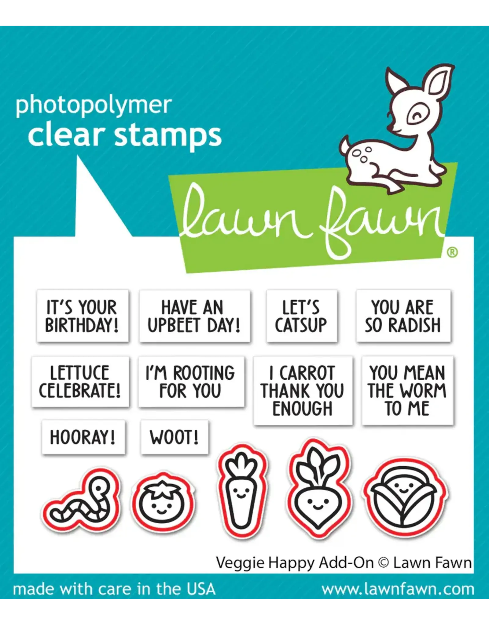 LAWN FAWN LAWN FAWN VEGGIE HAPPY ADD-ON CLEAR STAMP & DIE SET