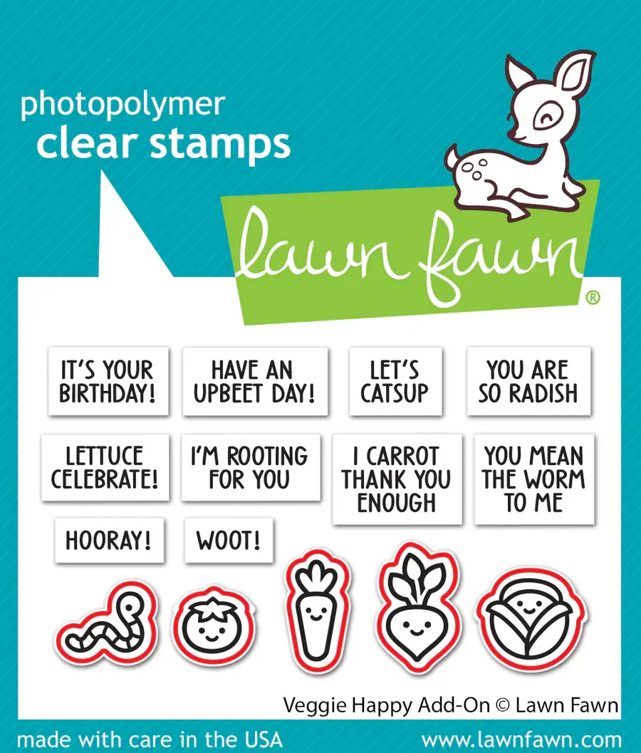 LAWN FAWN LAWN FAWN VEGGIE HAPPY ADD-ON CLEAR STAMP & DIE SET