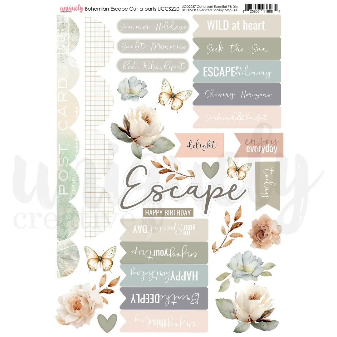 UNIQUELY CREATIVE UNIQUELY CREATIVE BOHEMIAN ESCAPE CUT-A-PARTS