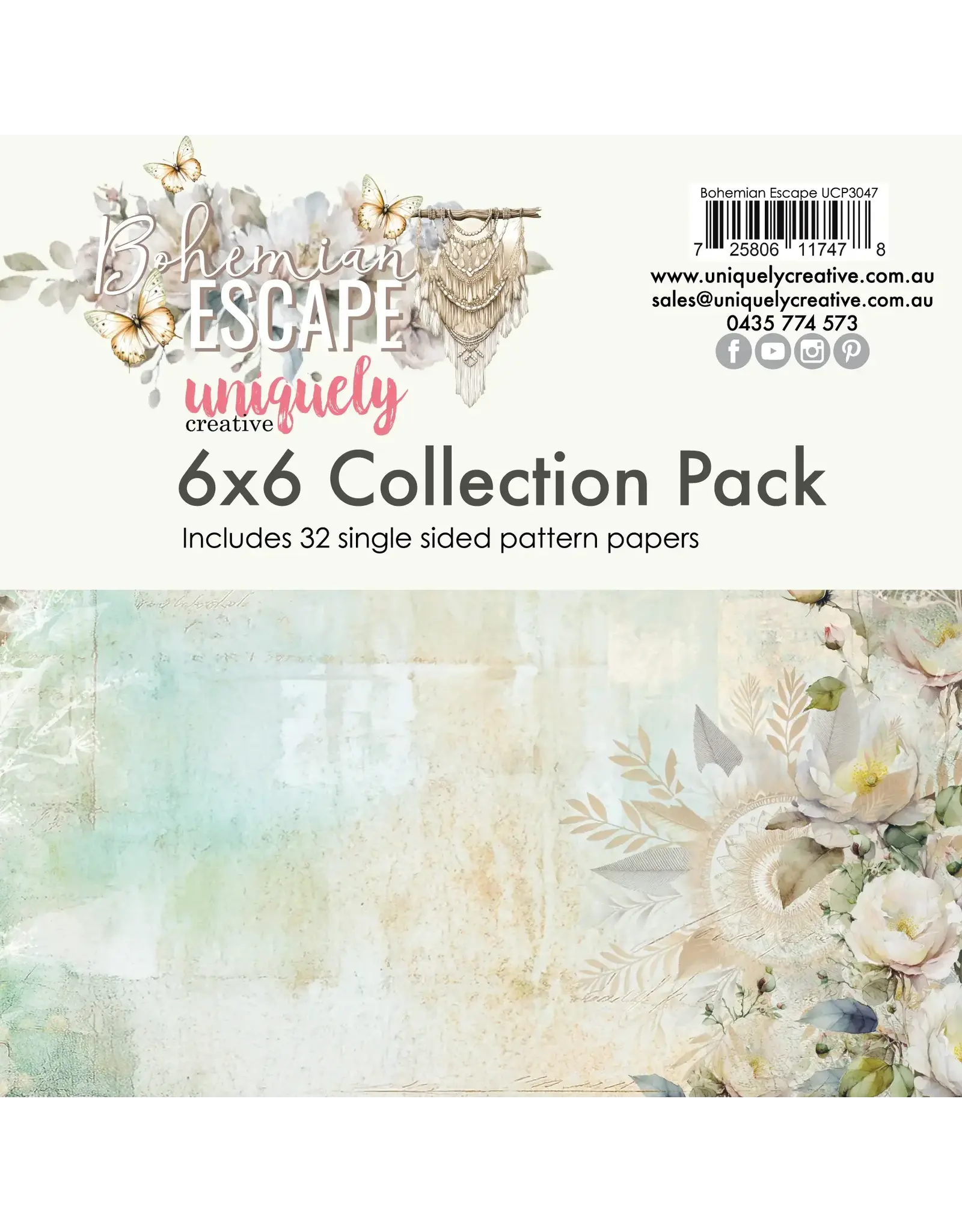 UNIQUELY CREATIVE UNIQUELY CREATIVE BOHEMIAN ESCAPE 6x6 COLLECTION PACK