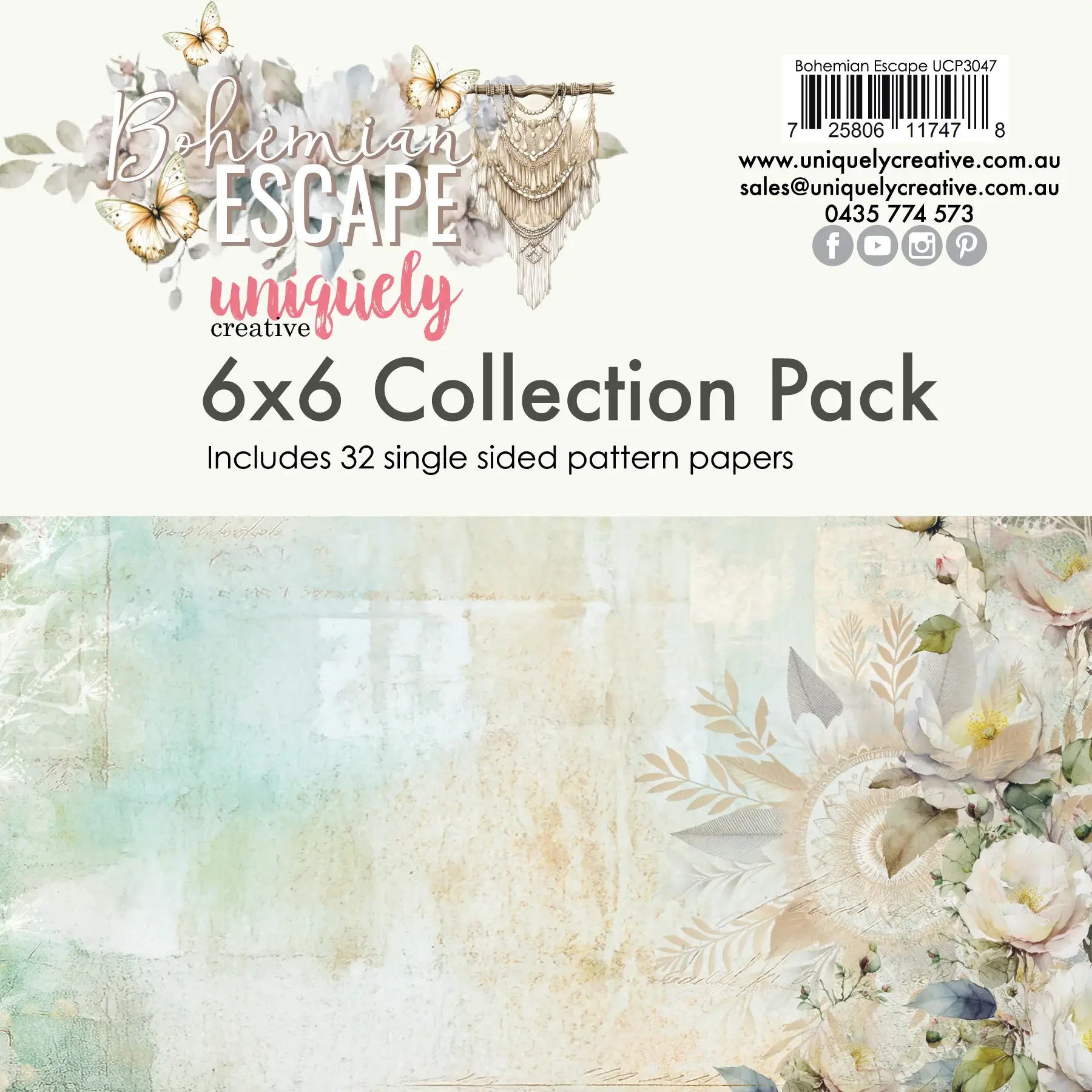UNIQUELY CREATIVE UNIQUELY CREATIVE BOHEMIAN ESCAPE 6x6 COLLECTION PACK