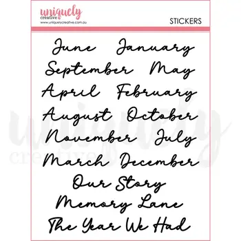 UNIQUELY CREATIVE UNIQUELY CREATIVE SCRIPT MONTH PUFFY STICKERS