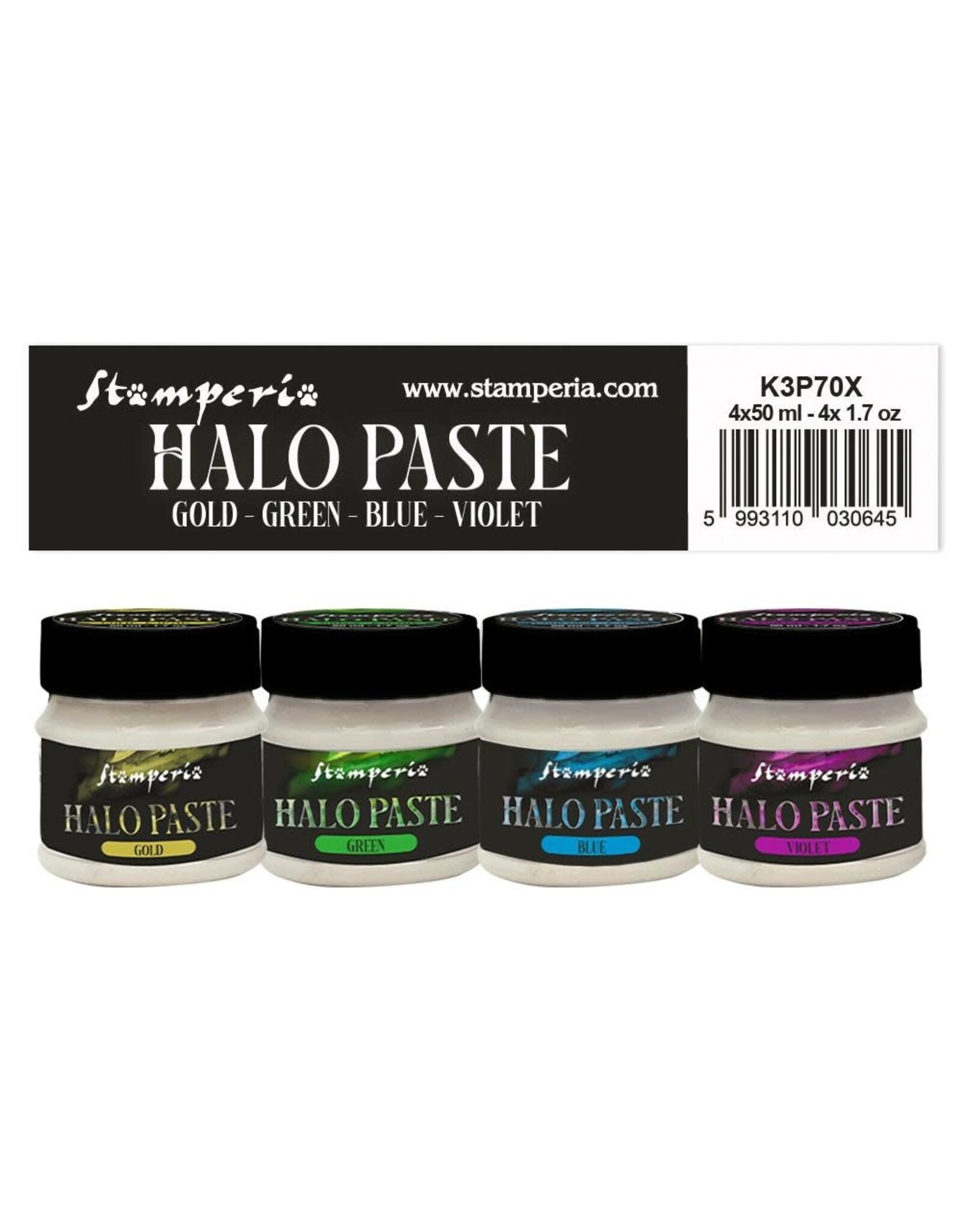 STAMPERIA STAMPERIA ASSORTED COLORS HALO PASTE 4/PK