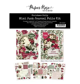 PAPER ROSE PAPER ROSE CHRISTMAS HOLLY 8.5x11 MINI JUNK JOURNAL FOLIO KIT