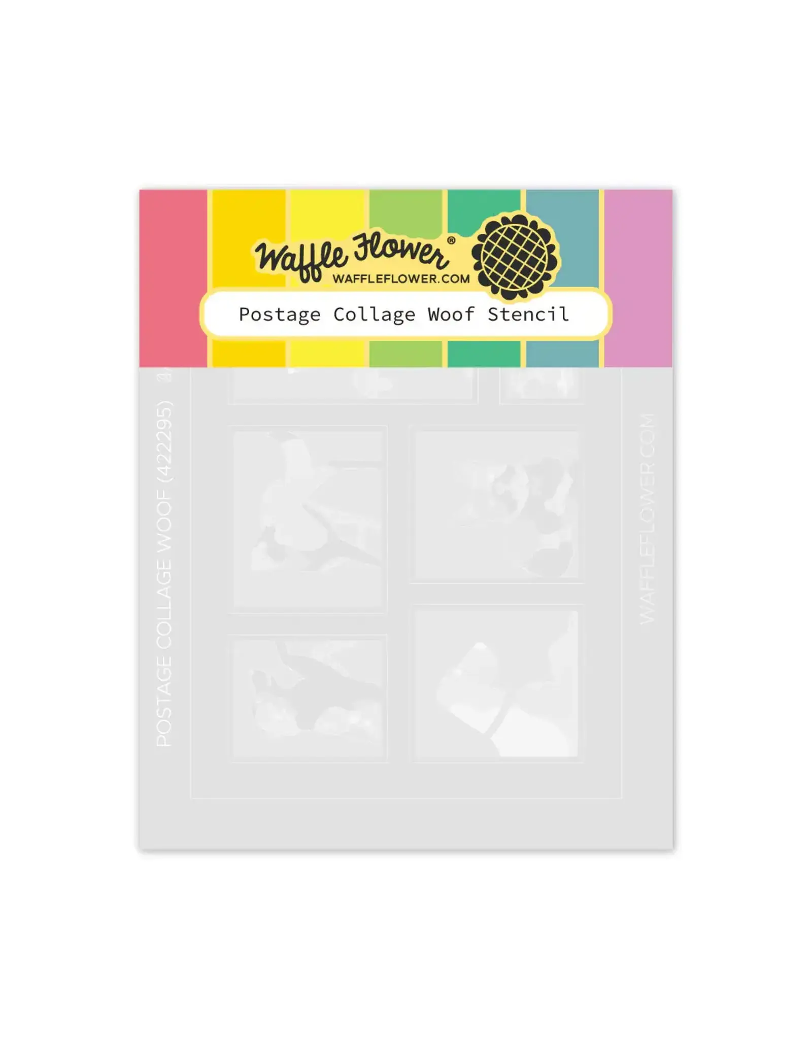 WAFFLE FLOWER WAFFLE FLOWER POSTAGE COLLAGE WOOF STENCIL SET