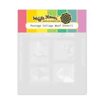WAFFLE FLOWER WAFFLE FLOWER POSTAGE COLLAGE WOOF STENCIL SET