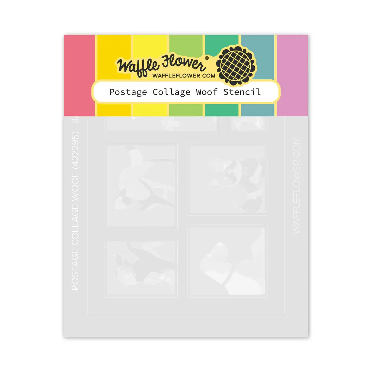 WAFFLE FLOWER WAFFLE FLOWER POSTAGE COLLAGE WOOF STENCIL SET