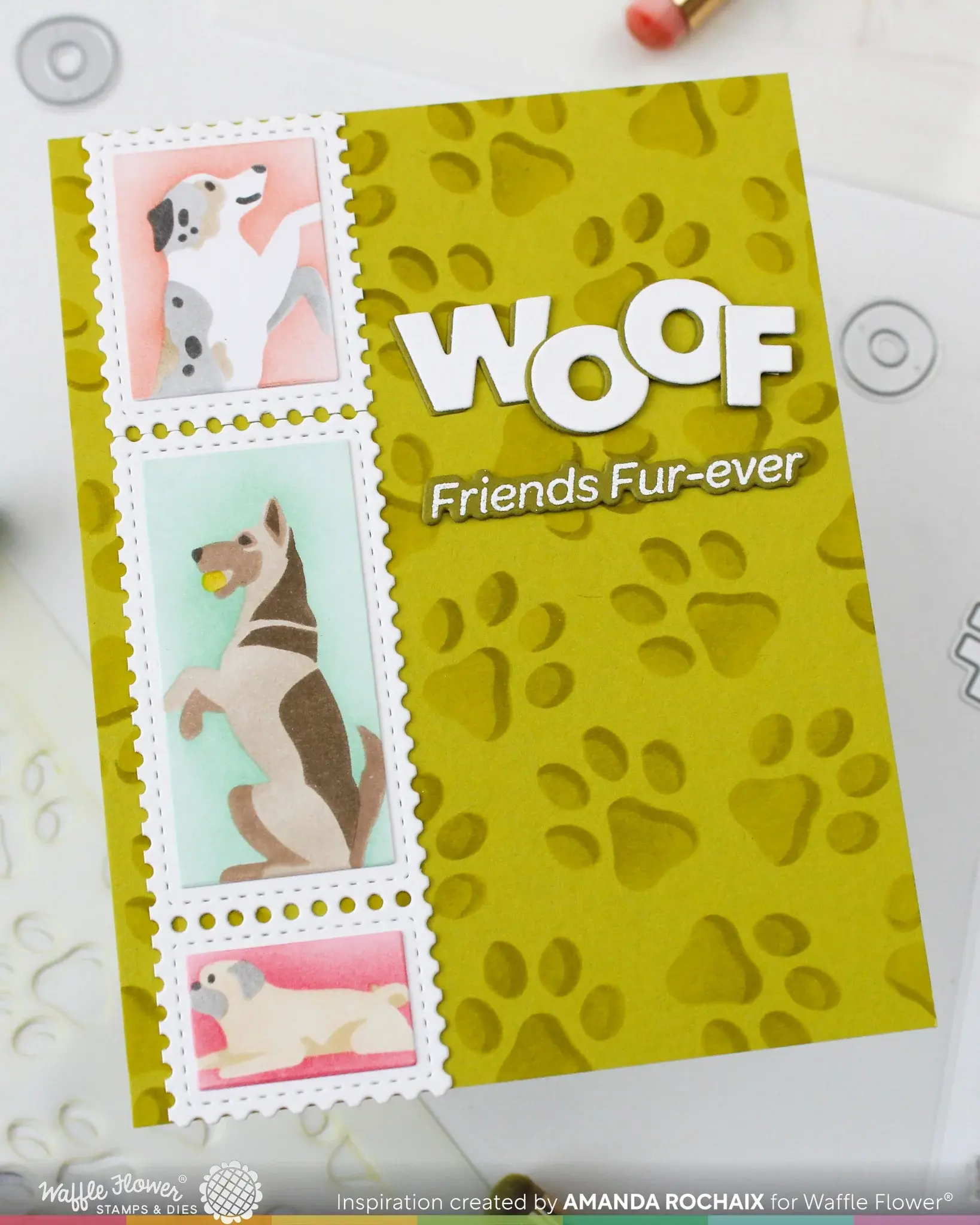 WAFFLE FLOWER WAFFLE FLOWER POSTAGE COLLAGE WOOF STENCIL SET