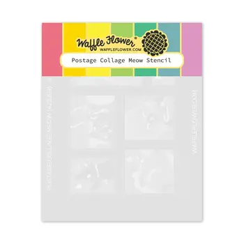 WAFFLE FLOWER WAFFLE FLOWER POSTAGE COLLAGE MEOW STENCIL SET
