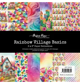 PAPER ROSE PAPER ROSE RAINBOW VILLAGE BASICS 6x6 PAPER COLLECTION