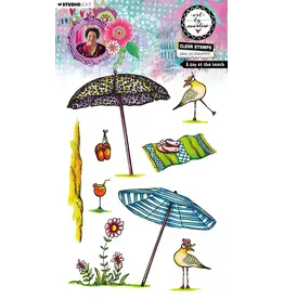 STUDIOLIGHT STUDIOLIGHT ART BY MARLENE A DAY AT THE BEACH CLEAR STAMP SET