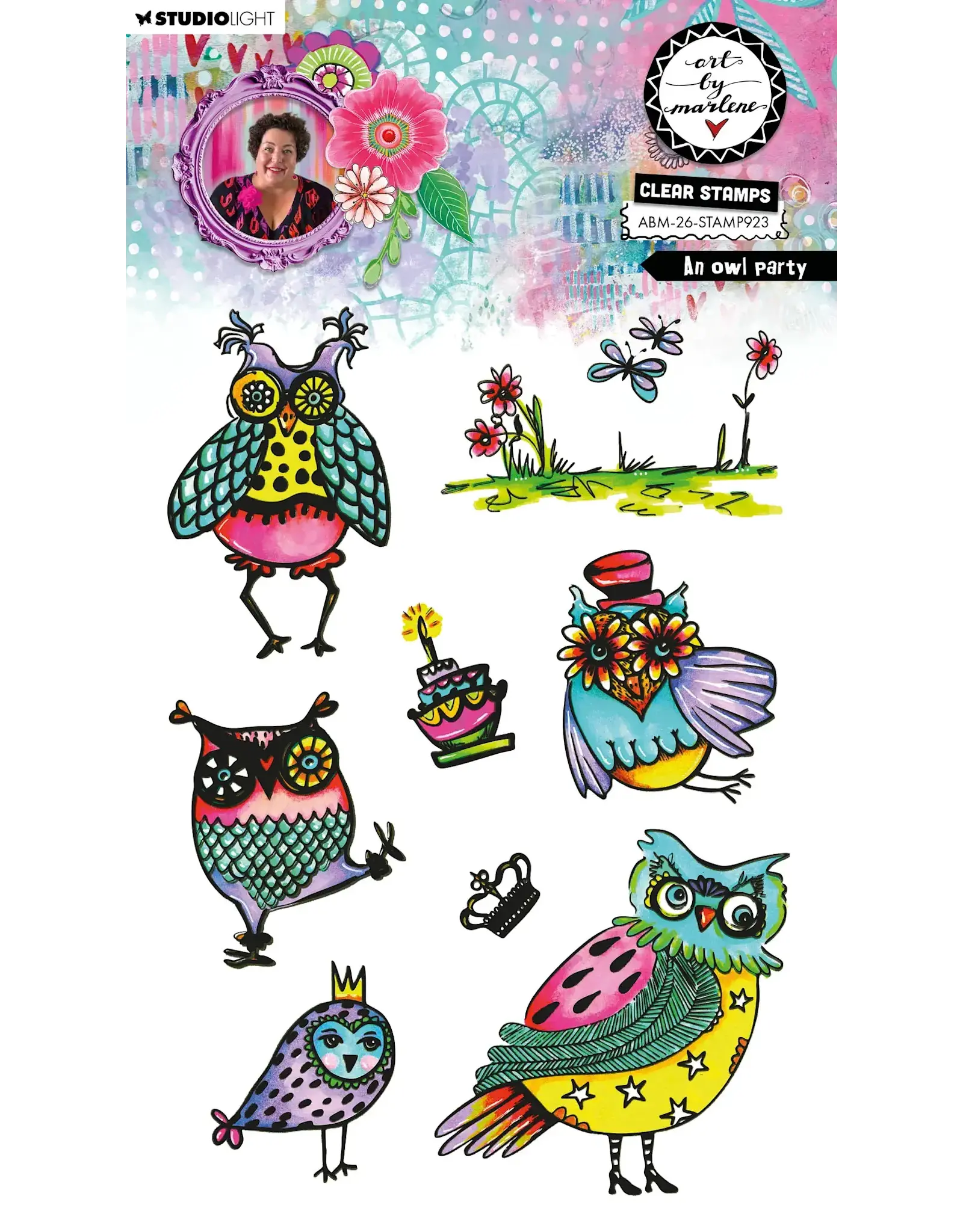 STUDIOLIGHT STUDIOLIGHT ART BY MARLENE AN OWL PARTY CLEAR STAMP SET