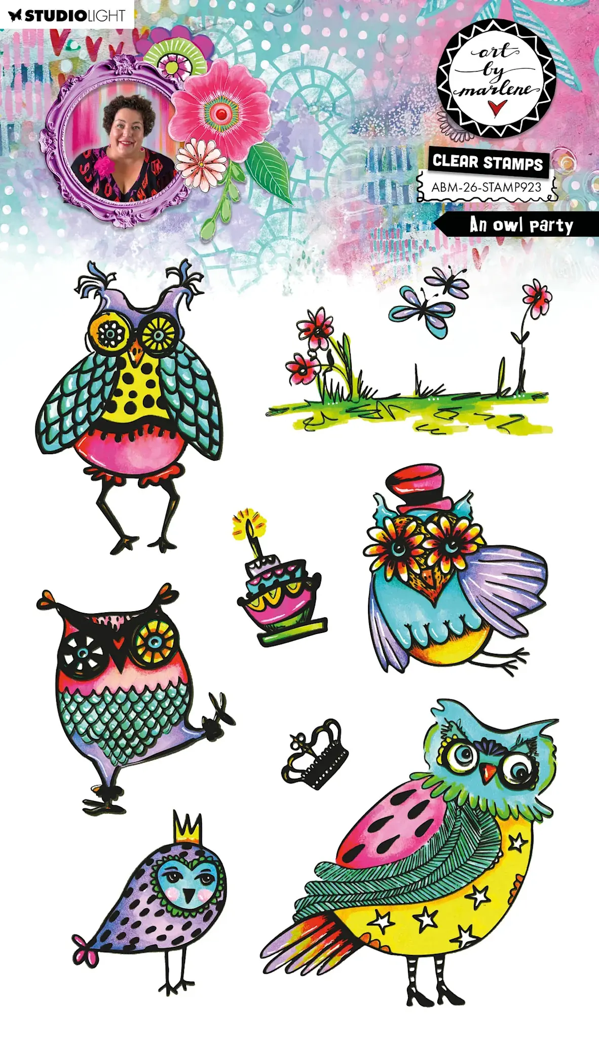STUDIOLIGHT STUDIOLIGHT ART BY MARLENE AN OWL PARTY CLEAR STAMP SET