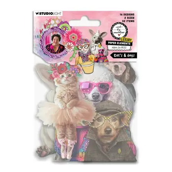 STUDIOLIGHT STUDIOLIGHT ART BY MARLENE CATS & DOGS PAPER ELEMENTS DIE-CUT 32/PK