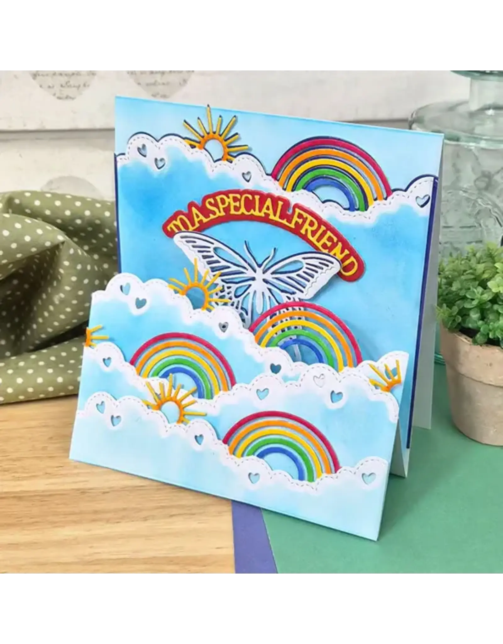 HUNKYDORY CRAFTS LTD. HUNKYDORY MOONSTONE RAINBOW & BIRDS DIE SET