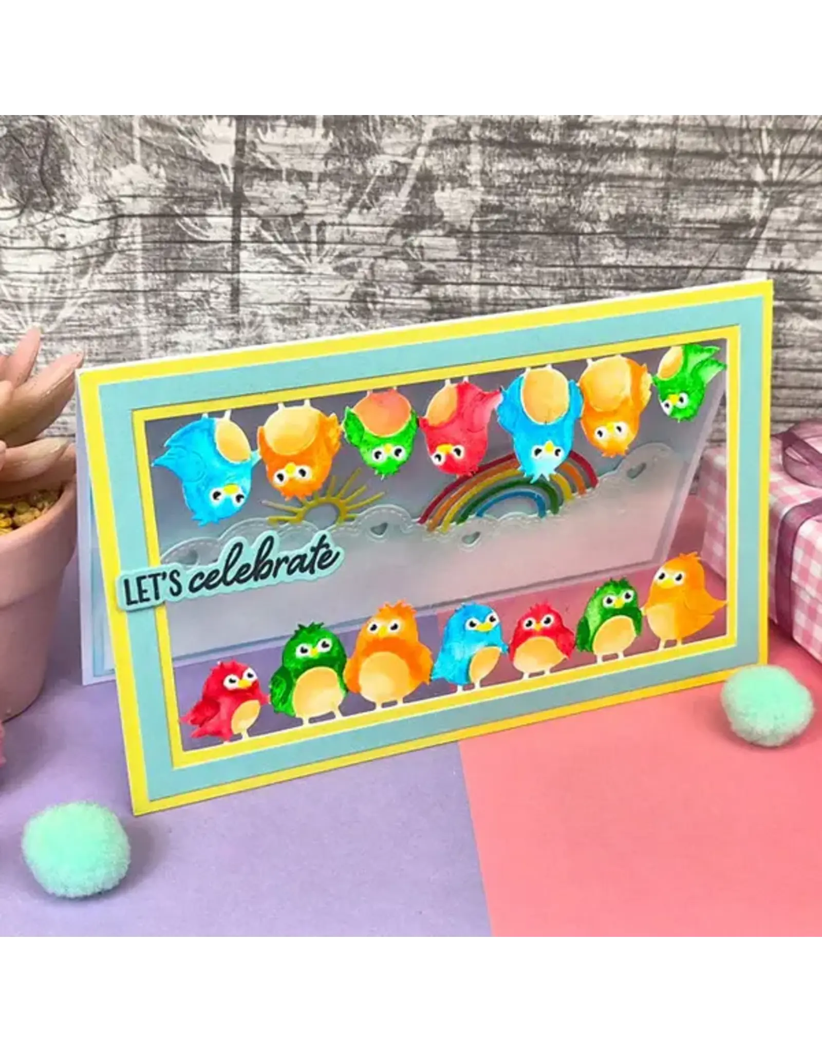 HUNKYDORY CRAFTS LTD. HUNKYDORY MOONSTONE RAINBOW & BIRDS DIE SET