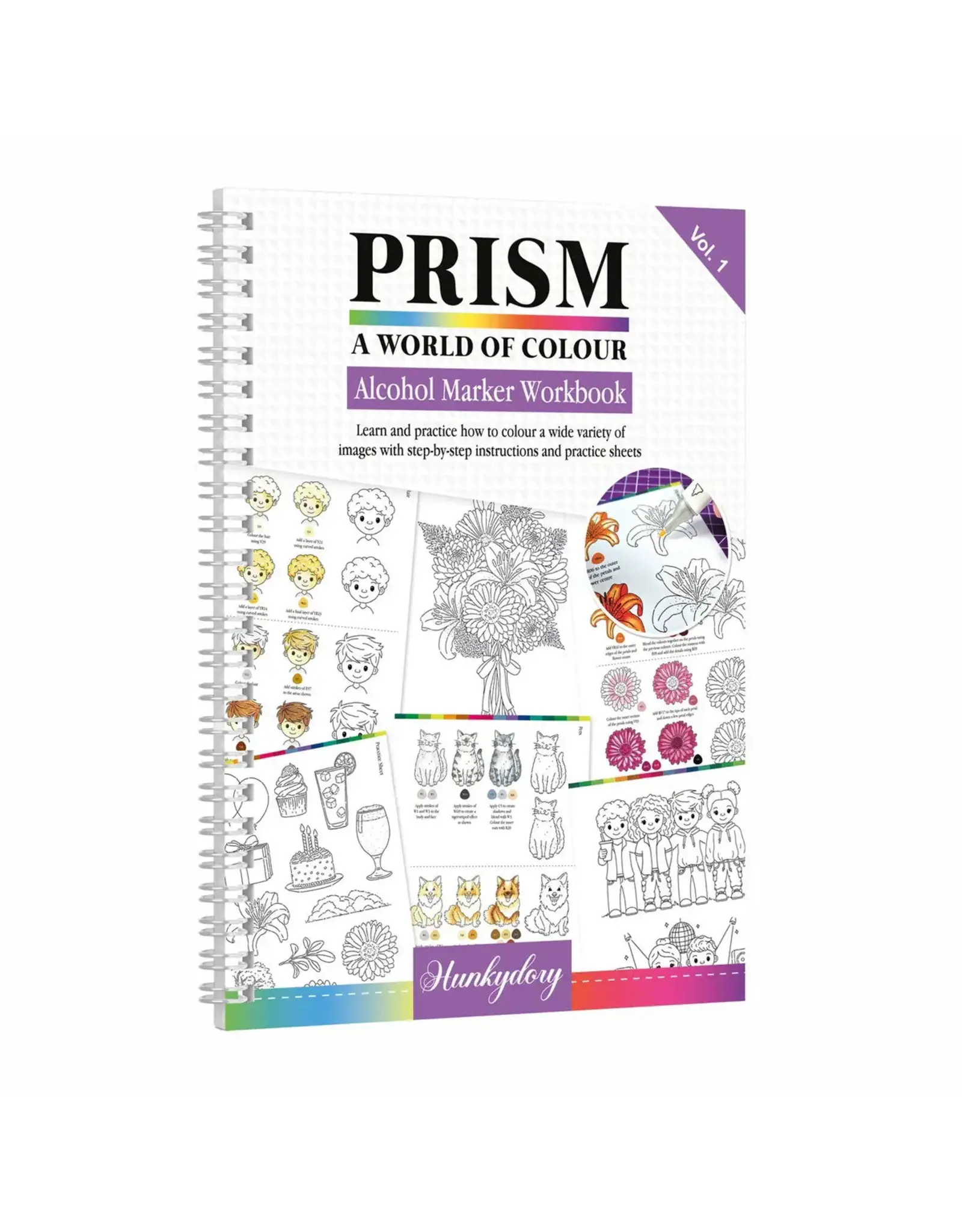 STUDIOLIGHT HUNKYDORY PRISM ALCOHOL MARKERS WORKBOOK VOLUME 1