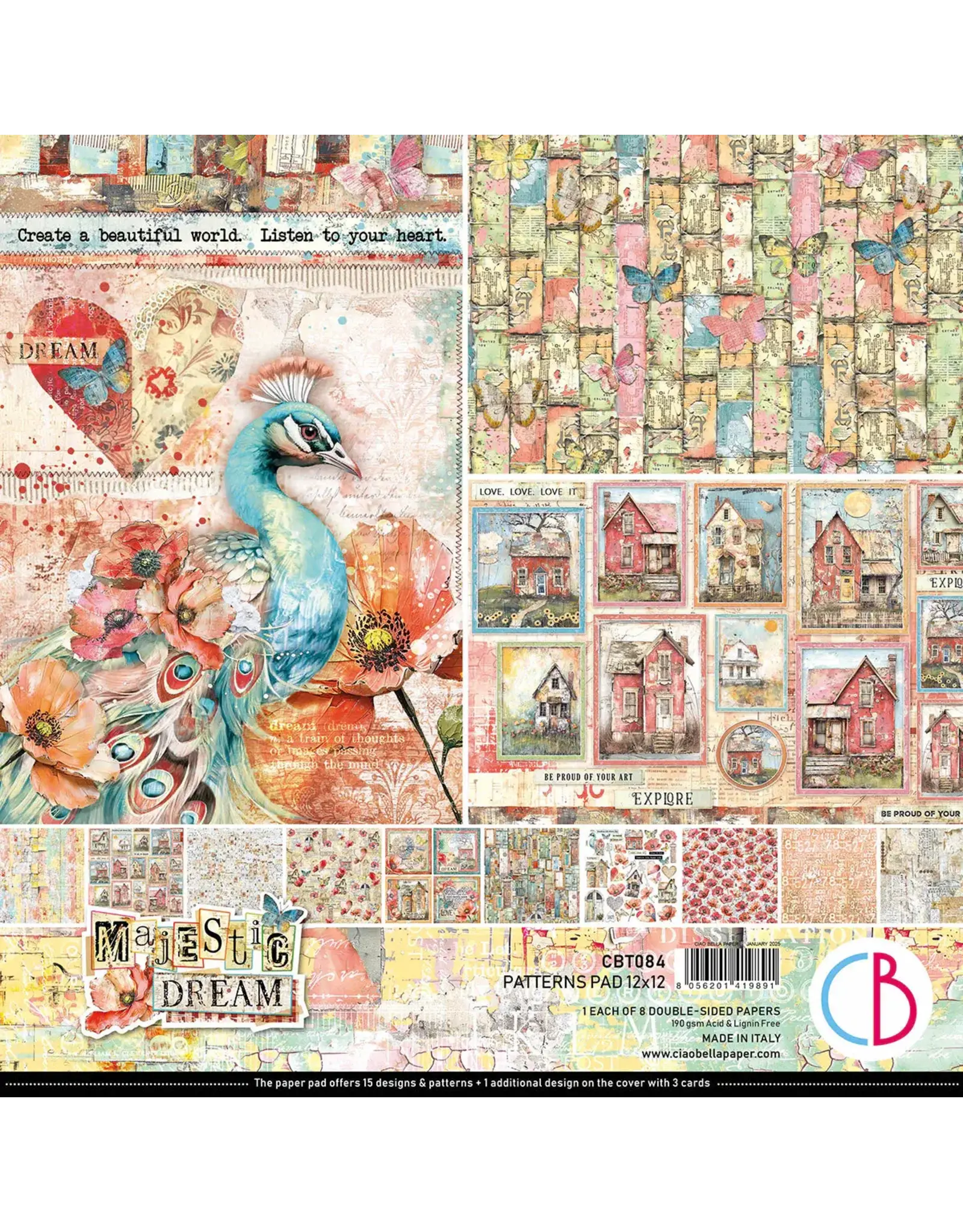 CIAO BELLA CIAO BELLA MAJESTIC DREAM 12x12 PATTERNS PAD 8 SHEETS