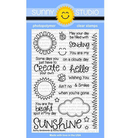 SUNNY STUDIO STAMPS SUNNY STUDIO SUNNY SENTIMENTS ACRYLIC STAMP SET