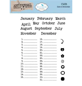 ELIZABETH CRAFT DESIGNS ELIZABETH CRAFT DESIGNS DATES TO REMEMBER CLEAR STAMP SET