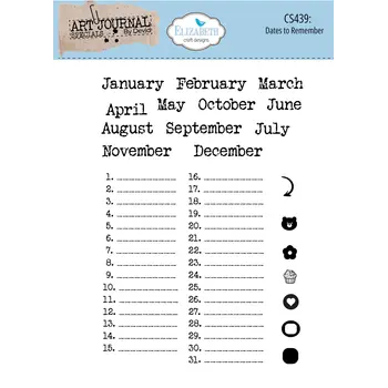 ELIZABETH CRAFT DESIGNS ELIZABETH CRAFT DESIGNS DATES TO REMEMBER CLEAR STAMP SET