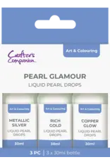 CRAFTERS COMPANION CRAFTER'S COMPANION PEARL GLAMOUR PEARL DROPS 3/PK