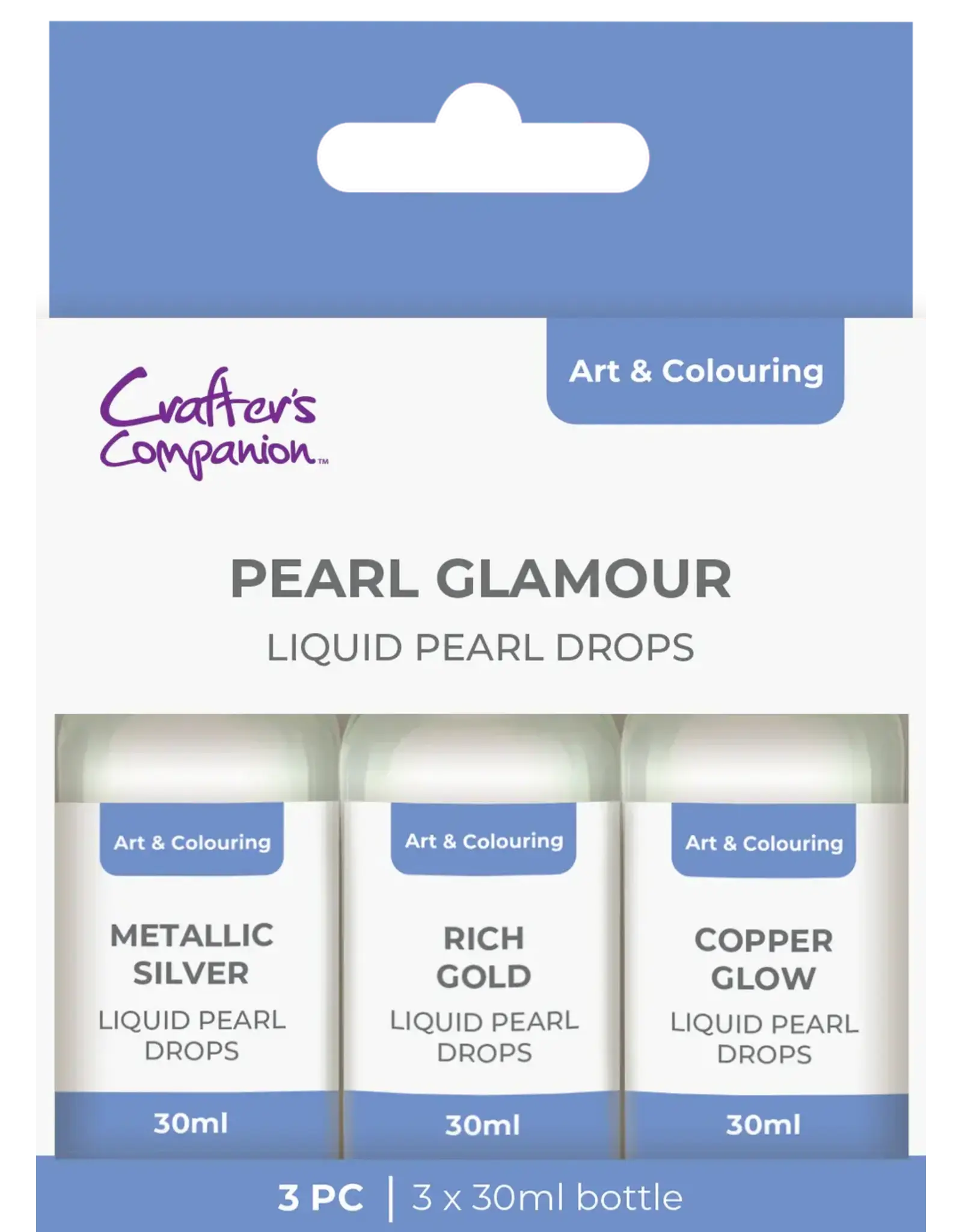 CRAFTERS COMPANION CRAFTER'S COMPANION PEARL GLAMOUR PEARL DROPS 3/PK