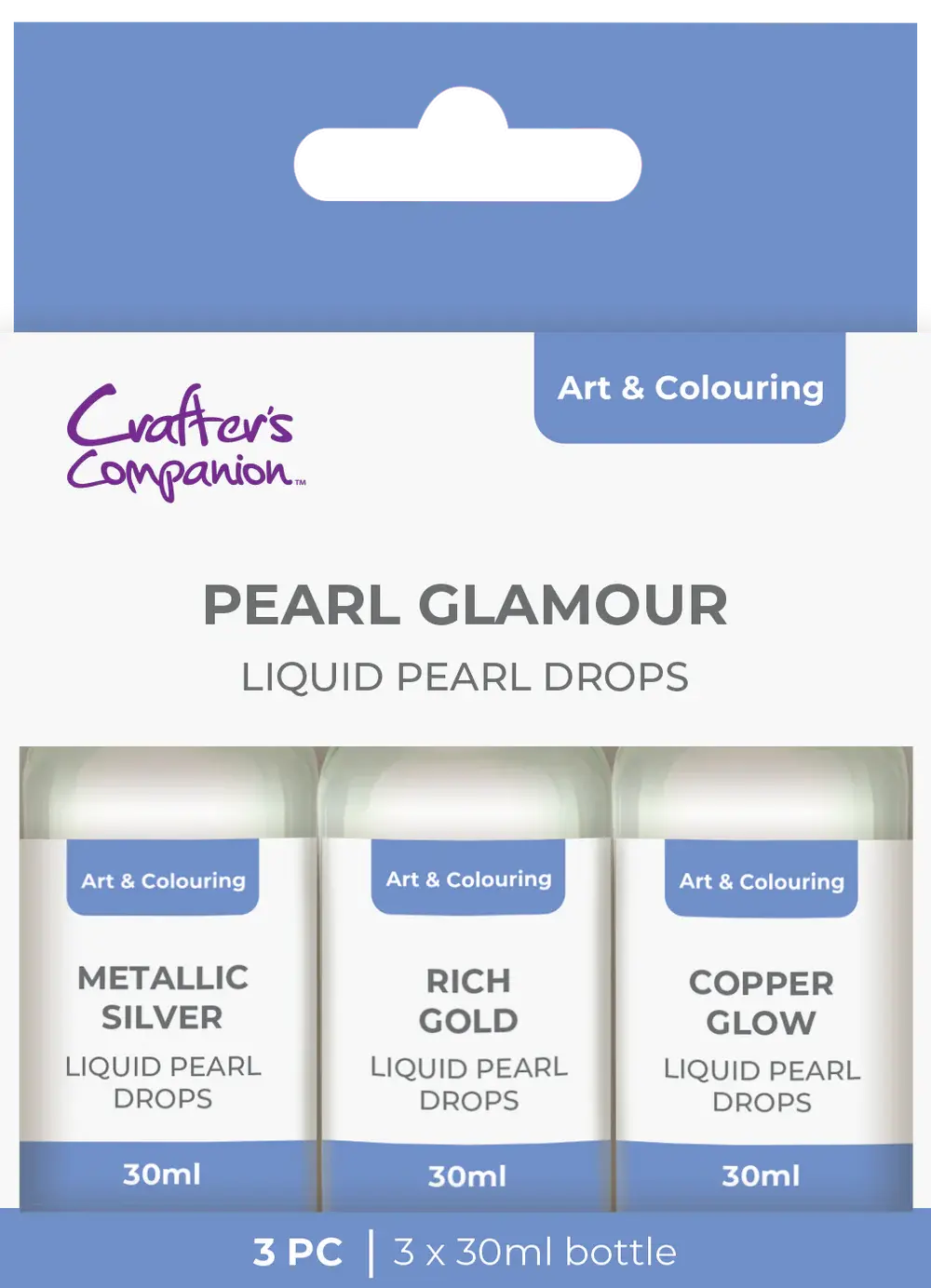 CRAFTERS COMPANION CRAFTER'S COMPANION PEARL GLAMOUR PEARL DROPS 3/PK