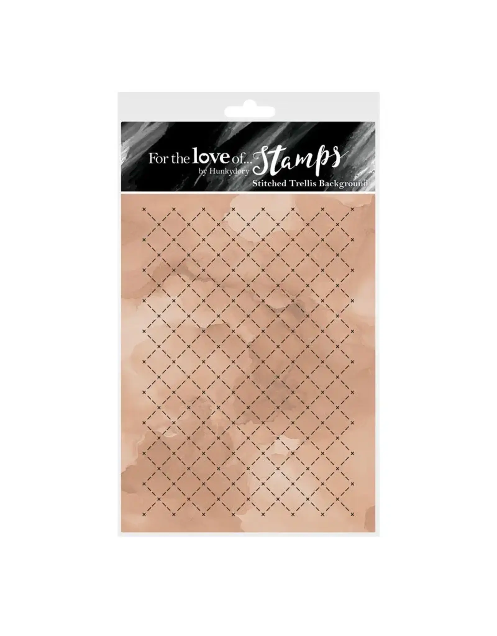 HUNKYDORY CRAFTS LTD. HUNKYDORY FOR THE LOVE OF STAMPS STITCHED TRELLIS BACKGROUND CLEAR STAMP