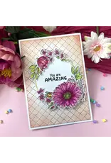 HUNKYDORY CRAFTS LTD. HUNKYDORY FOR THE LOVE OF STAMPS STITCHED TRELLIS BACKGROUND CLEAR STAMP