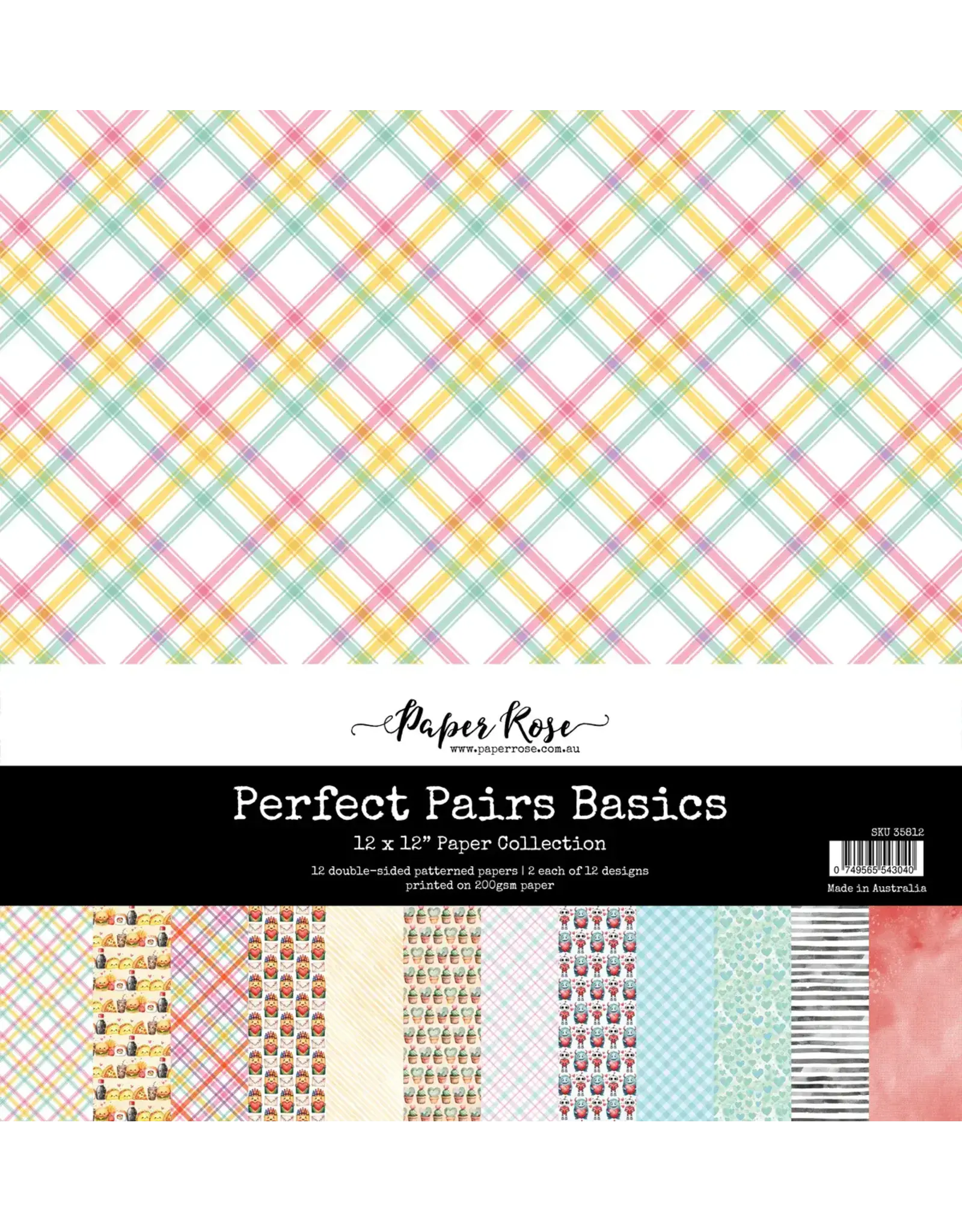 PAPER ROSE PAPER ROSE PERFECT PAIRS 12x12 BASICS PAPER COLLECTION