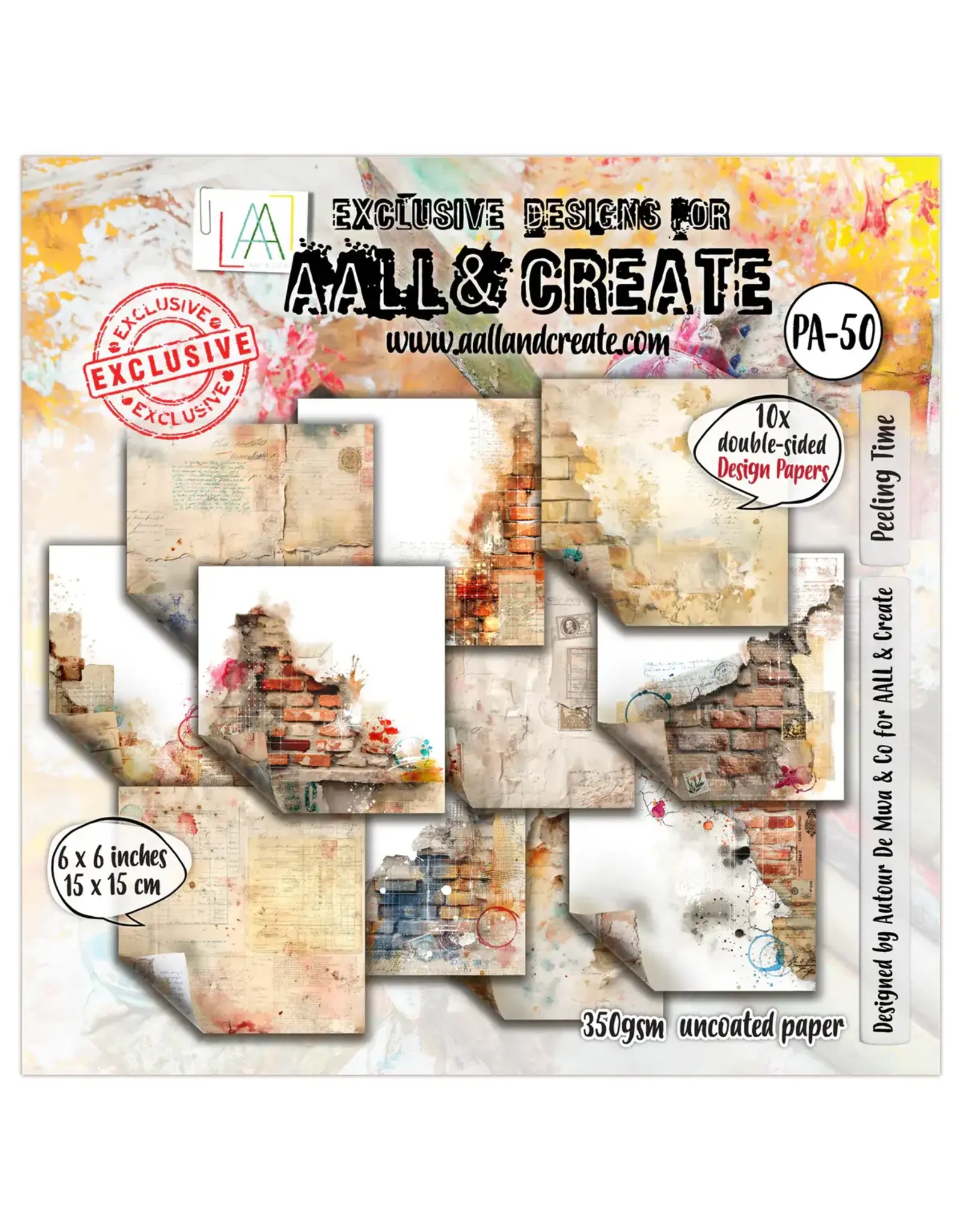 AALL & CREATE AALL & CREATE AUTOUR DE MWA & CO #50 PEELING TIME 6x6 DOUBLE-SIDED DESIGN PAPERS 10/PK
