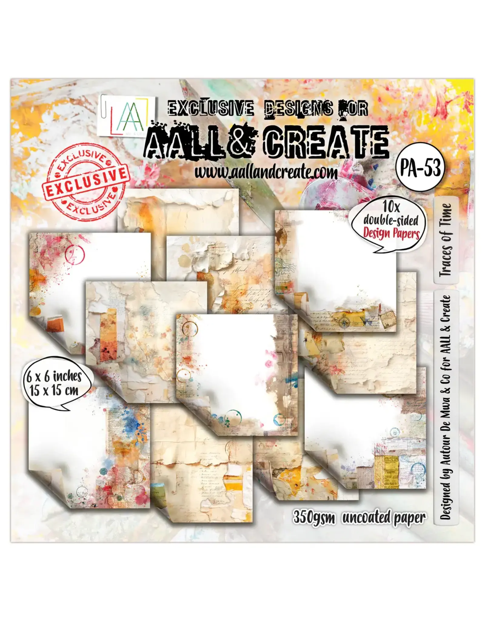 AALL & CREATE AALL & CREATE AUTOUR DE MWA & CO #53 TRACES OF TIME 6x6 DOUBLE-SIDED DESIGN PAPERS 10/PK