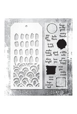 STAMPERS ANONYMOUS STAMPERS ANONYMOUS TIM HOLTZ NOTE QUOTES MIXED MEDIA CLEAR STAMP SET & STENCIL