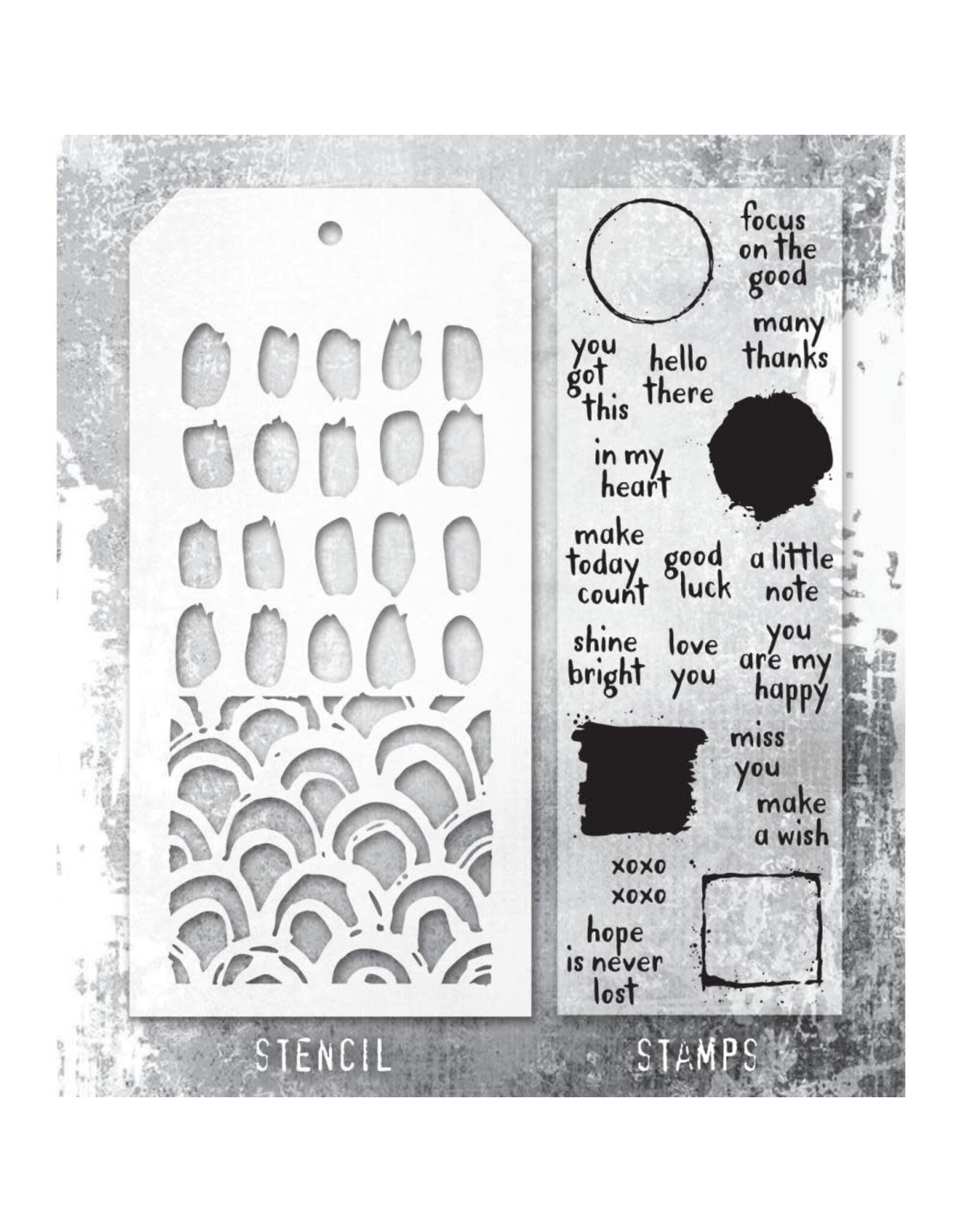 STAMPERS ANONYMOUS STAMPERS ANONYMOUS TIM HOLTZ NOTE QUOTES MIXED MEDIA CLEAR STAMP SET & STENCIL