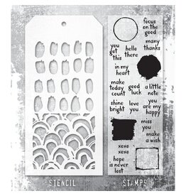 STAMPERS ANONYMOUS STAMPERS ANONYMOUS TIM HOLTZ NOTE QUOTES MIXED MEDIA CLEAR STAMP SET & STENCIL