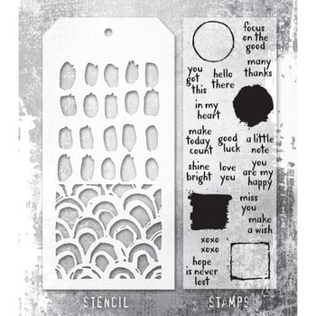 STAMPERS ANONYMOUS STAMPERS ANONYMOUS TIM HOLTZ NOTE QUOTES MIXED MEDIA CLEAR STAMP SET & STENCIL