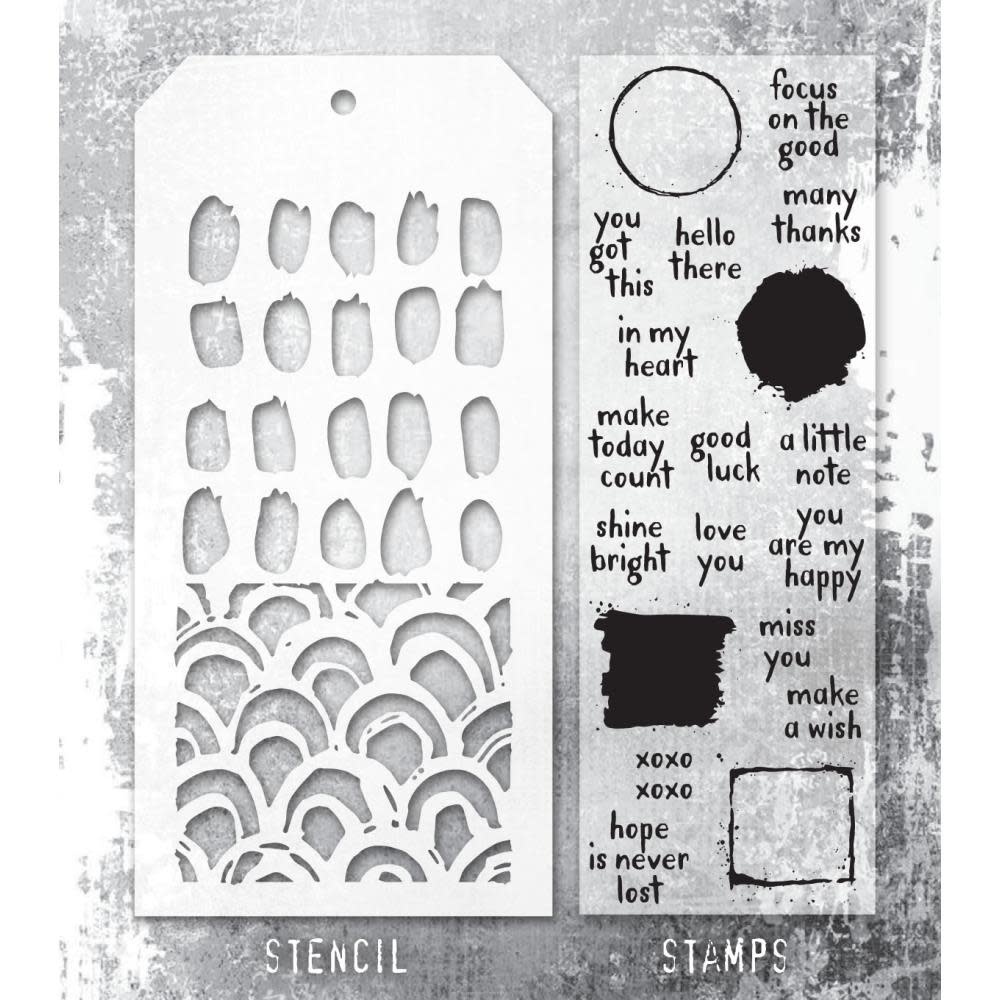 STAMPERS ANONYMOUS STAMPERS ANONYMOUS TIM HOLTZ NOTE QUOTES MIXED MEDIA CLEAR STAMP SET & STENCIL