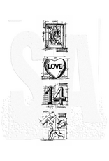STAMPERS ANONYMOUS STAMPERS ANONYMOUS TIM HOLTZ VALENTINE MINI BLUEPRINTS STRIP 3x10 CLING STAMP SET