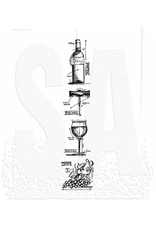 STAMPERS ANONYMOUS STAMPERS ANONYMOUS TIM HOLTZ WINE MINI BLUEPRINTS STRIP 3x10 CLING STAMP SET