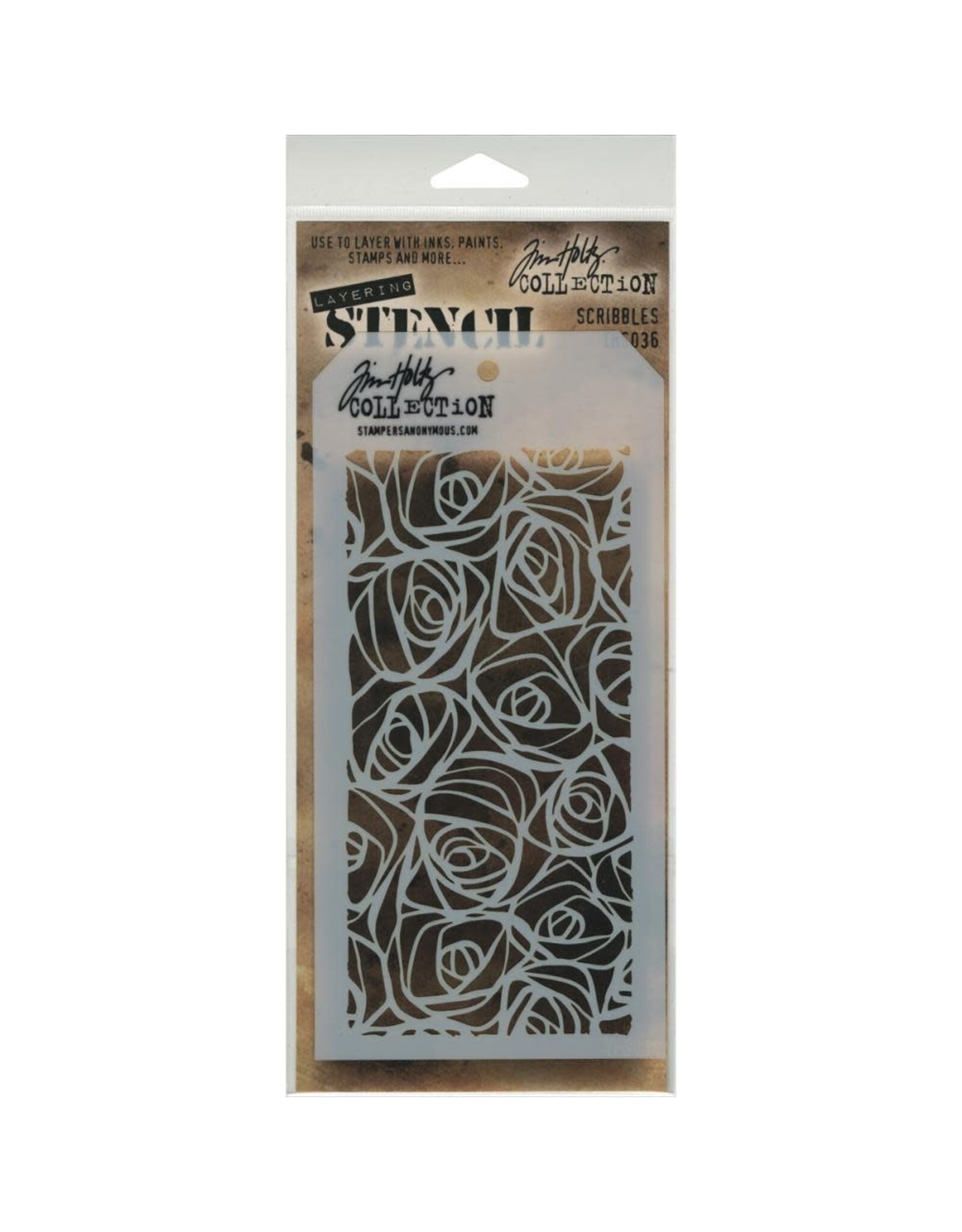 STAMPERS ANONYMOUS STAMPERS ANONYMOUS TIM HOLTZ SCRIBBLES LAYERING STENCIL