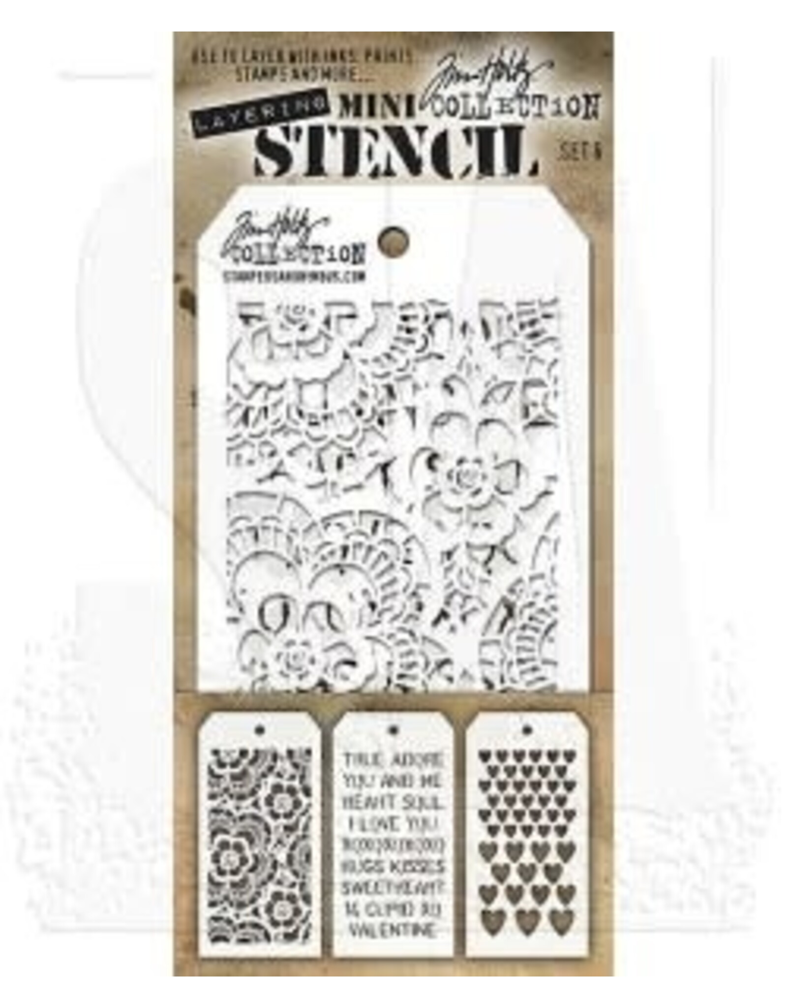 STAMPERS ANONYMOUS STAMPERS ANONYMOUS TIM HOLTZ MINI LAYERING STENCIL SET 6 3/PK