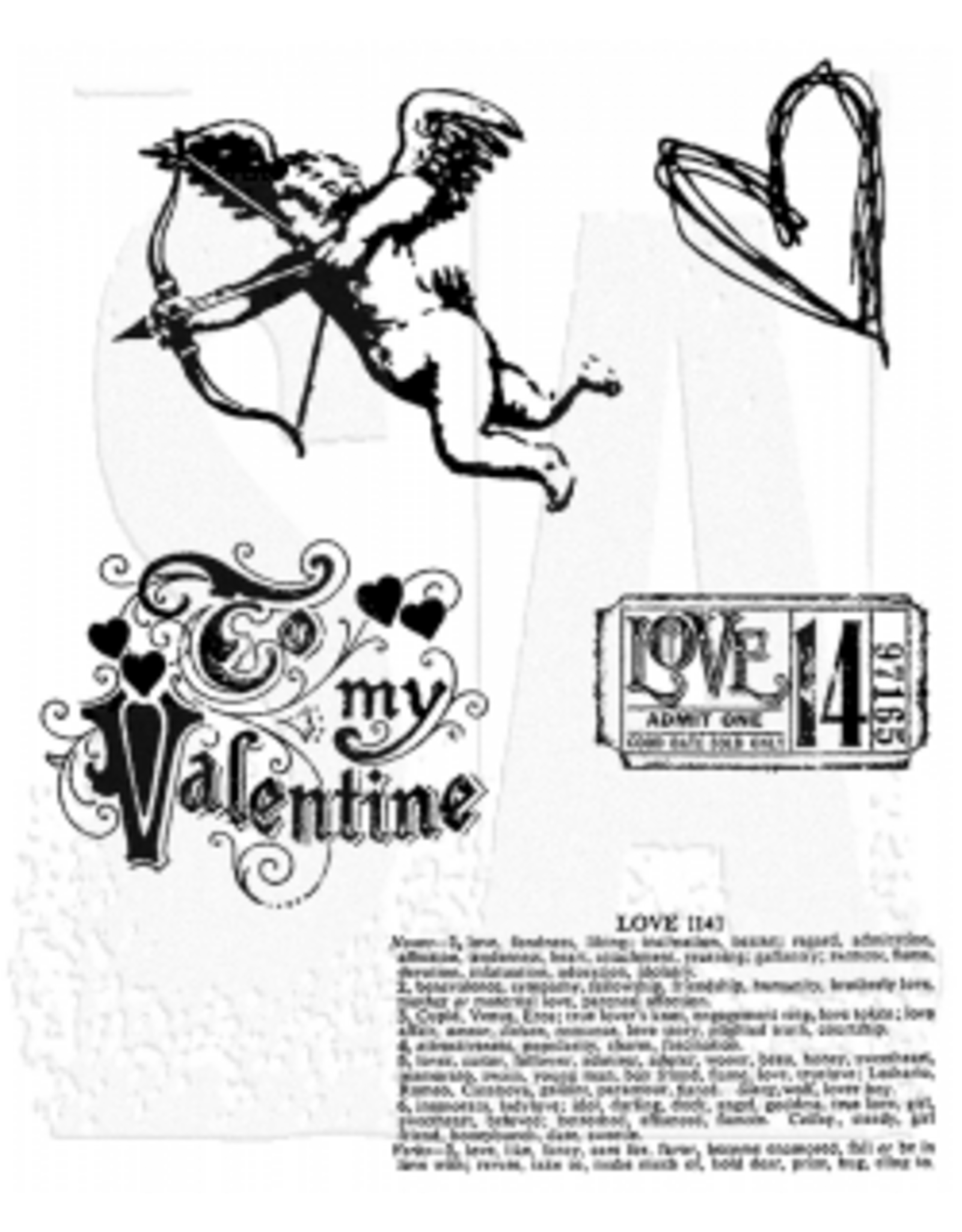STAMPERS ANONYMOUS STAMPERS ANONYMOUS TIM HOLTZ LOVE STRUCK CLING STAMP SET