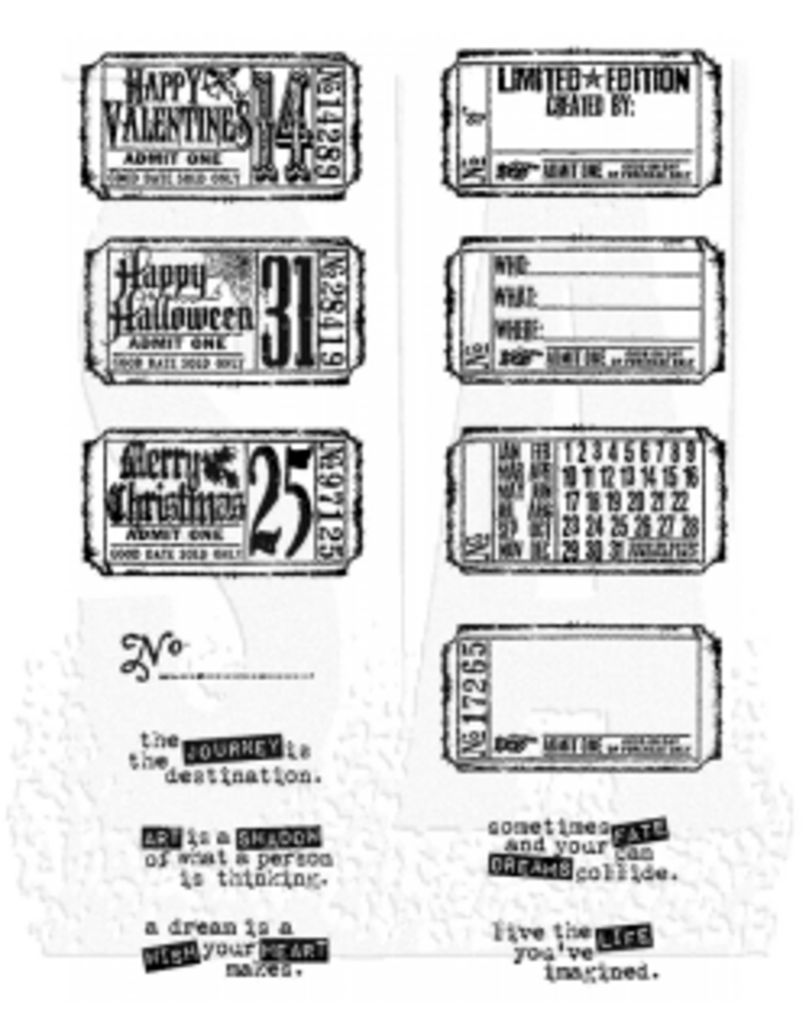 STAMPERS ANONYMOUS STAMPERS ANONYMOUS TIM HOLTZ ODDS AND ENDS CLING STAMP SET