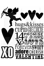 STAMPERS ANONYMOUS STAMPERS ANONYMOUS TIM HOLTZ VALENTINE SILHOUETTES CLING STAMP SET