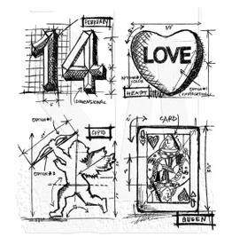 STAMPERS ANONYMOUS STAMPERS ANONYMOUS TIM HOLTZ VALENTINE BLUEPRINT CLING STAMP SET