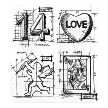 STAMPERS ANONYMOUS STAMPERS ANONYMOUS TIM HOLTZ VALENTINE BLUEPRINT CLING STAMP SET