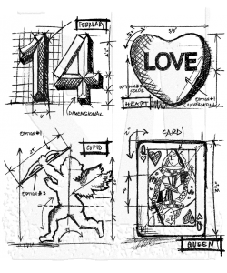 STAMPERS ANONYMOUS STAMPERS ANONYMOUS TIM HOLTZ VALENTINE BLUEPRINT CLING STAMP SET