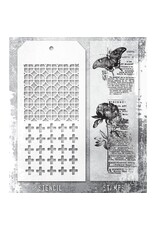 STAMPERS ANONYMOUS STAMPERS ANONYMOUS TIM HOLTZ BOTANIC COLLAGE MIXED MEDIA CLEAR STAMP SET & STENCIL